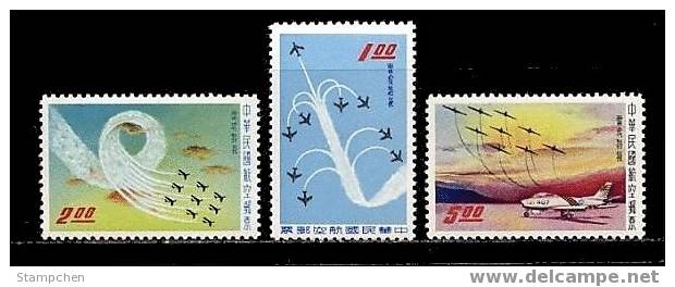 1960 Airmail Stamps Of Taiwan Rep China Thunder Tiger Aerobatic Plane Martial - Non Classés
