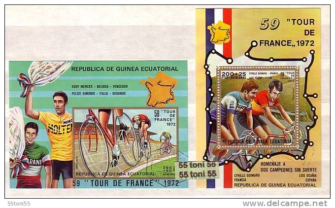 GUINEA  ECUATORIAL 1972  CYCLING – TOUR DE FRANCE  2  S/S –used - Vélo