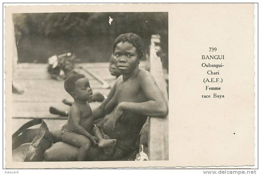 Bangui 739 Oubangui Chari Femme Race Baya Nue Avec Son Enfant  M. Balard Bangui - Centrafricaine (République)