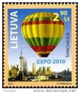 2010 LITHUANIA EXPO 2010 Shanghai (Balloon). 1v: 2.90 - 2010 – Shanghai (China)