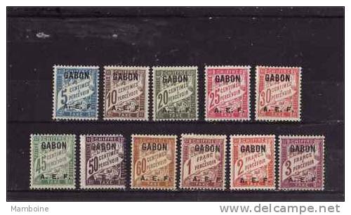 GABON   1928  Taxe 1 .11   Neuf X   Serie Compl. (le N 7 = Défaut) - Timbres-taxe