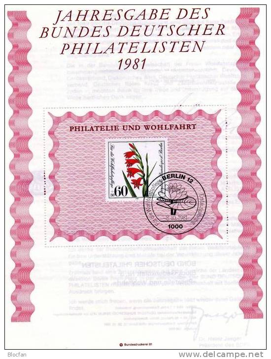 Jahresgabe 1980-1884 BRD 5 Ersttagsblätter mit Blocks SST nummeriert 82€