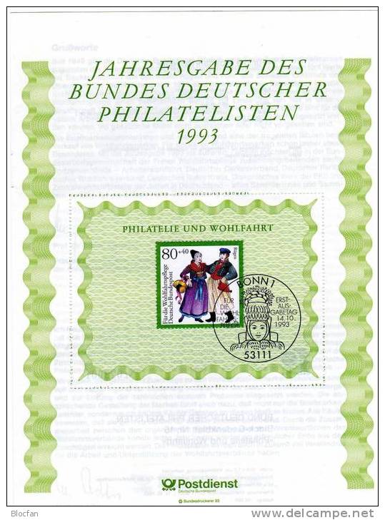 Jahresgabe 1990-1994 BRD 5 Ersttagsblätter Mit Blocks SST Nummeriert 86€ Spreewald, Trachten, Struwelpeter - Vrac (max 999 Timbres)