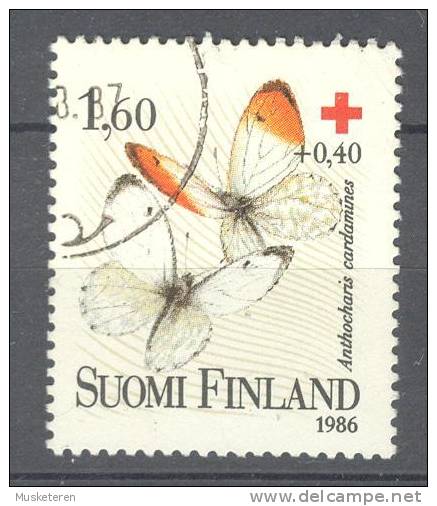 Finland 1986 Mi. 993 1.60 M + 0.40 M Schmetterling Butterfly Red Cross Rotes Kreuz Croix Rouge - Usati