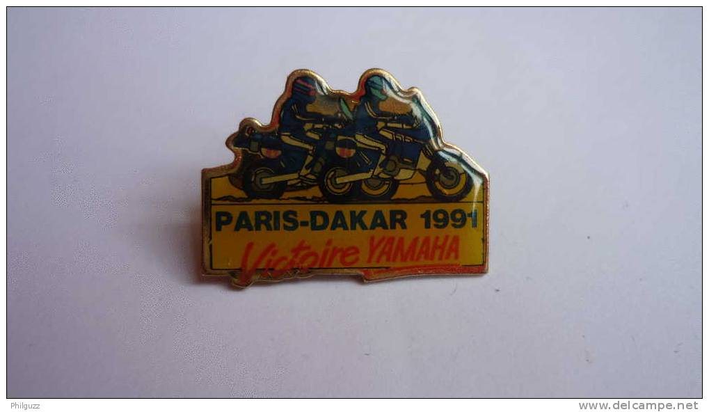 Pin's PARIS DAKAR 1991 VICTOIRE YAMAHA - Automobile - F1