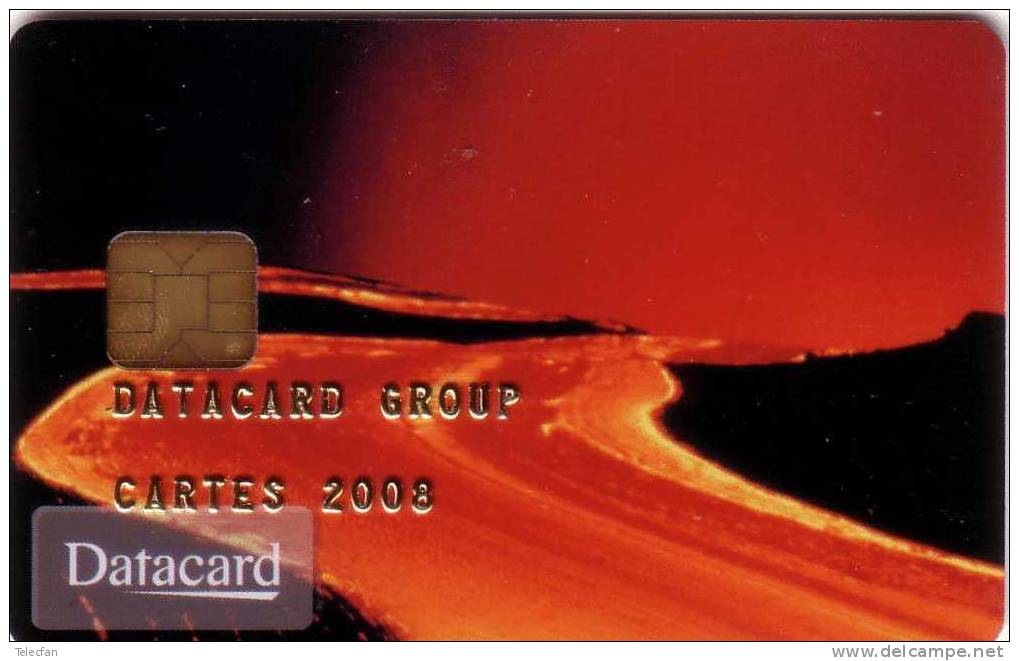 DEMO CARD CHIPCARD VOLCANO VOLCAN AVEC SON FLEUVE DE LAVE MINT NEUVE RARE SUPERBE - Volcans