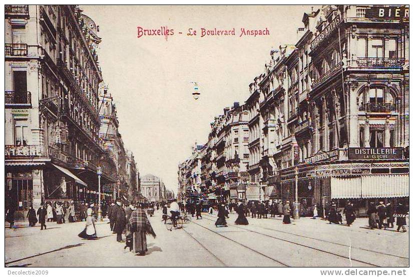 B4006 Belgium Bruxelles Le Boulevard Anspach 1911 Used Perfect Shape - Cafés, Hôtels, Restaurants