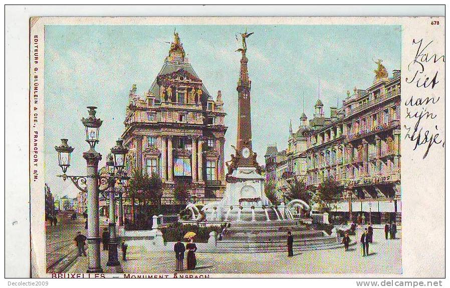 B4011 Belgium Bruxelles Monument Anspach Not Used Perfect Shape - Lanen, Boulevards