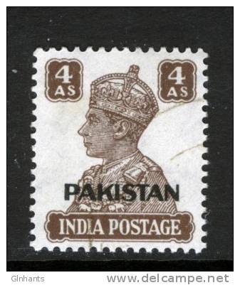 PAKISTAN - 1947 DEFINITIVE FOUR ANNAS BROWN REF B FINE USED CTO - Pakistan