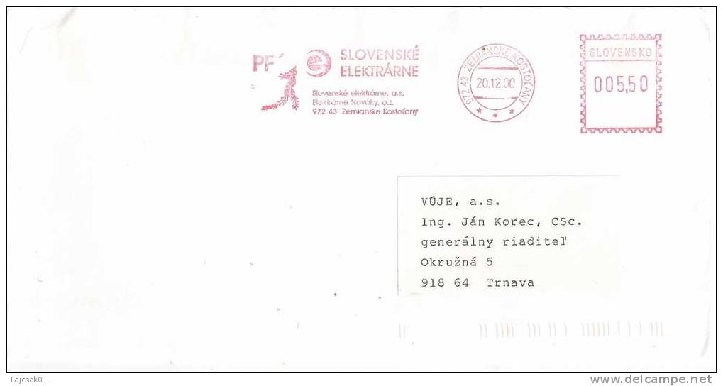 Slovakia 2000. Cover Zemianske Kostolany Cancel Machine Stamp - Brieven En Documenten