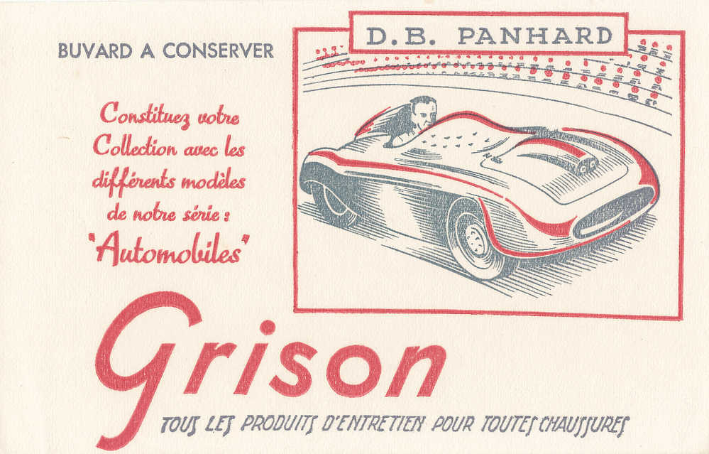 BU 92 / BUVARD  D. B. PANHARD GRISON PRODUITS  D'ENTRETIENPOUR TOUTES CHAUSSURES - Auto's