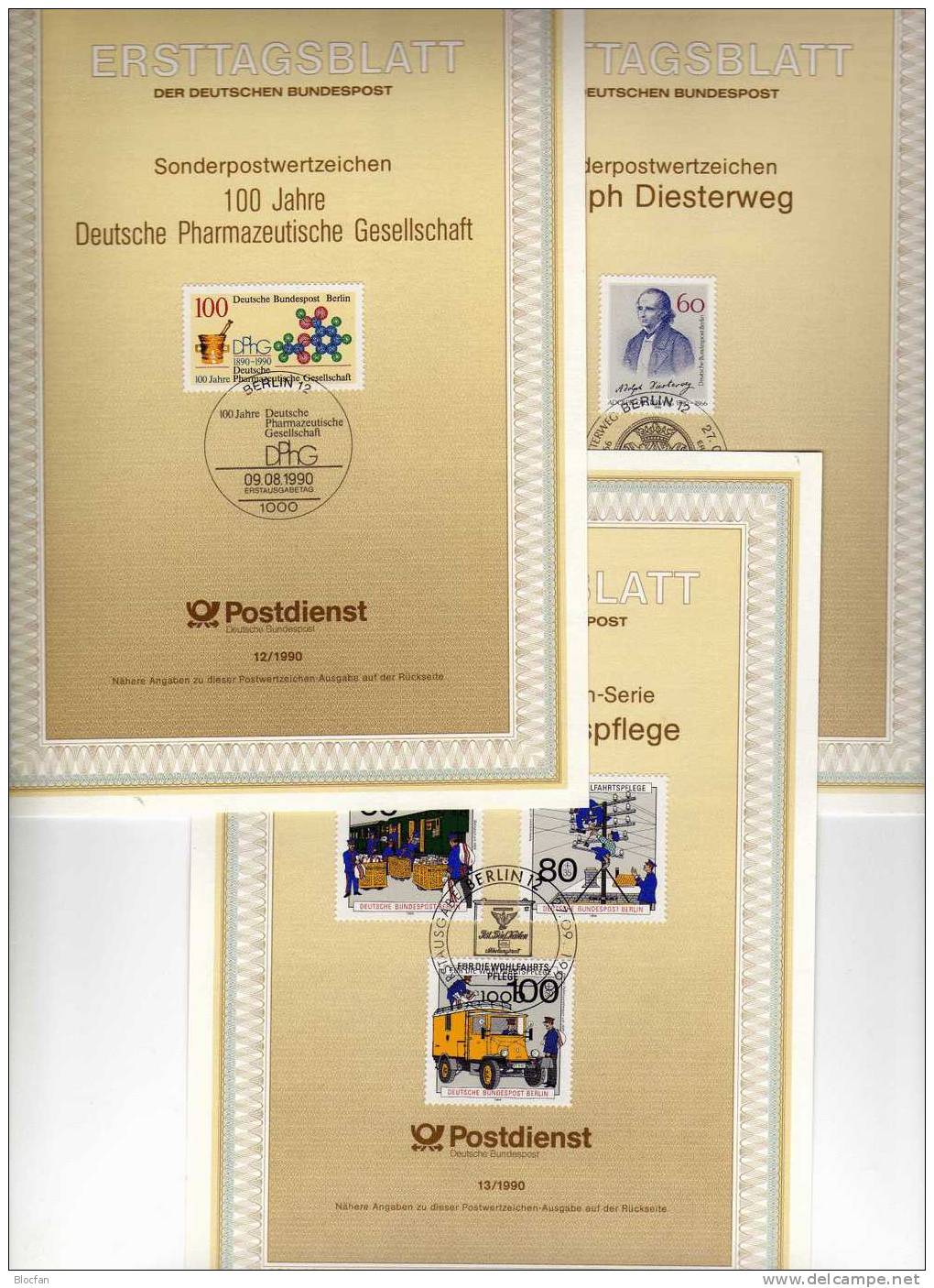 100 Jahre Pharmazie DPhG ETB 12/90 Berlin 875 SST 15€ Mörser, Formel, Computer - Bild Und Emblem - Droga