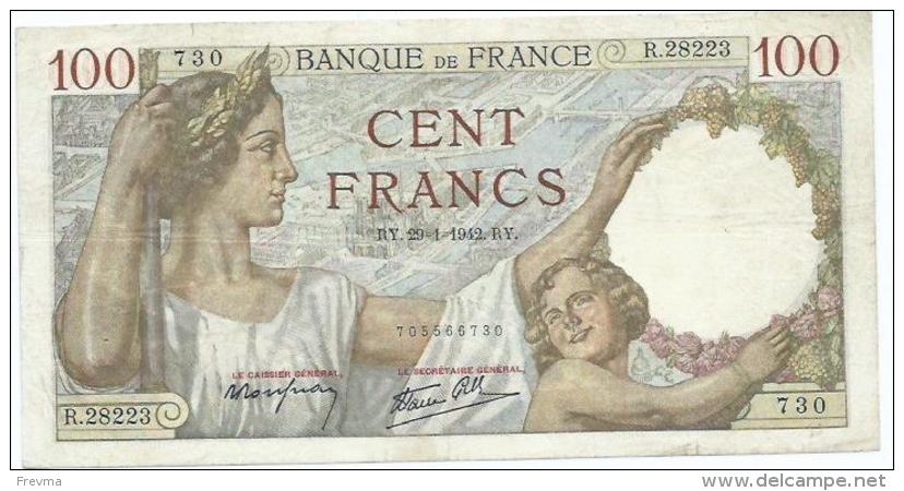 Billet 100 Francs Sully RY.29.1.1942.RY - 100 F 1939-1942 ''Sully''