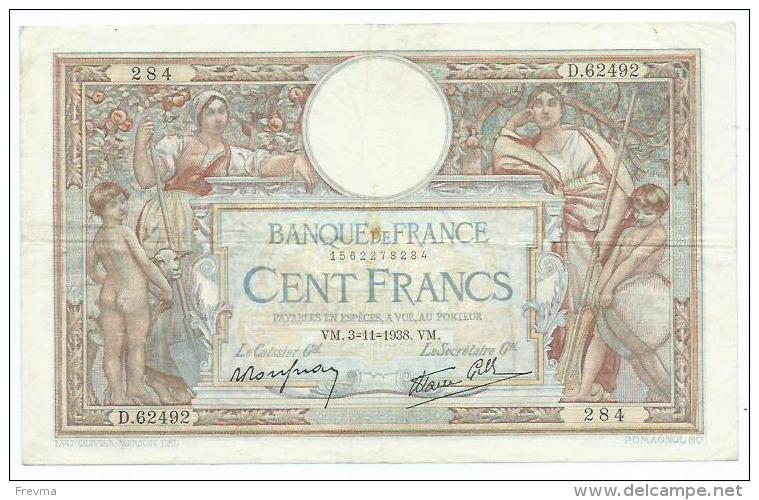 Billet 100 Francs Olivier Merson VM.11.2.1938.VM - 100 F 1908-1939 ''Luc Olivier Merson''