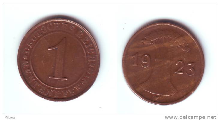Germany 1 Rentenpfennig 1923 E - 1 Rentenpfennig & 1 Reichspfennig