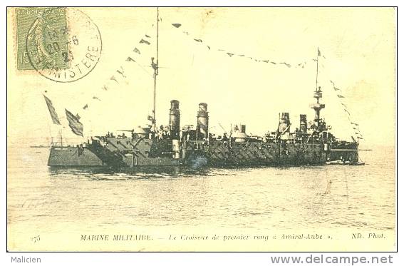 Bateau De Guerre- Marine De Guerre -ref 437- Marine Militaire -le Croiseur De 1er Rang *amiral Aube* - Warships