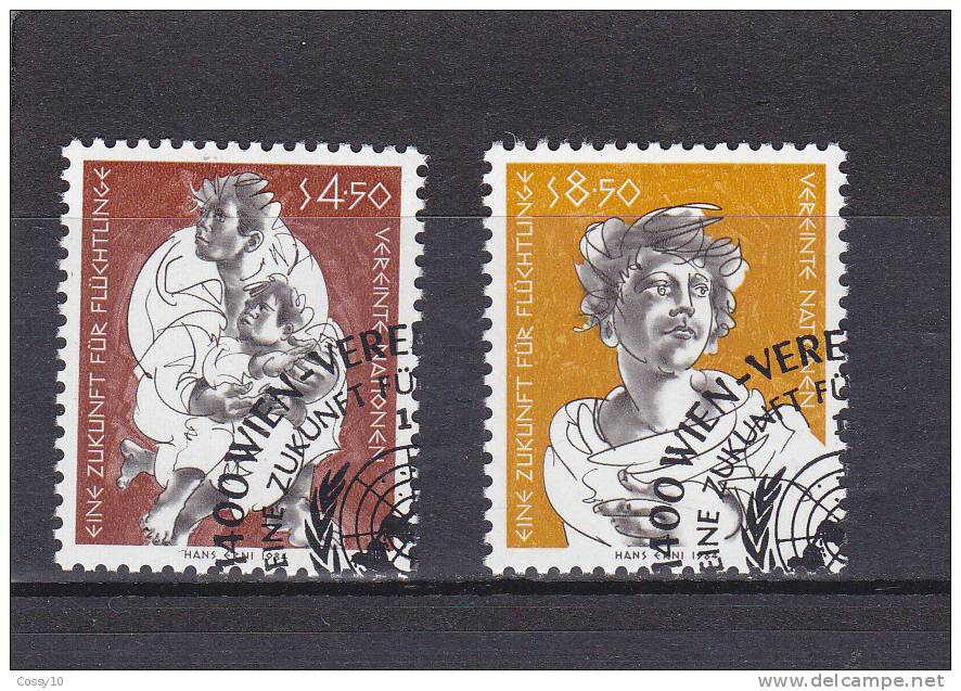 NATIONS  UNIES  VIENNE   1984    N° 43 - 44   OBLITERES    CATALOGUE YVERT - Oblitérés