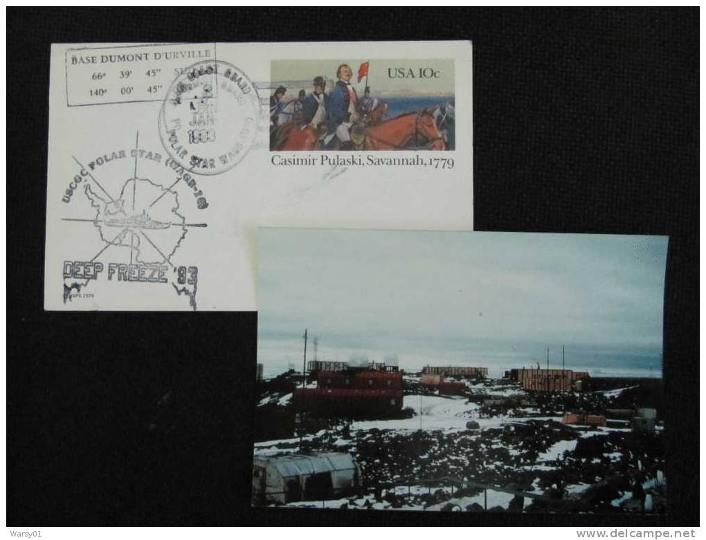 503 Entier Postal USA Casimir Pulaski Savannah TAAF Antartish Polaire Terre Adélie Deep Freeze Navire Ship Polar Star - 1961-80