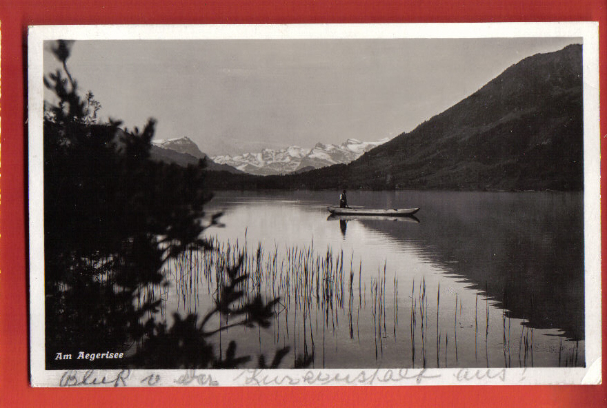 M1296 Am Agerisee Aegerisee,barque Pêcheur. Belebt,Animé.Cachet Oberägeri 1933 Vers St.Gallen.Bürgi - Oberägeri