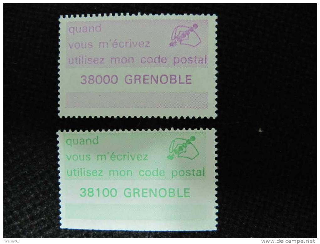 2-1515 GRENOBLE 1976  Vignette De La Poste Gommée Code Postal Tri Sigle Poste Sans Affranchissement Années 70 - Postcode