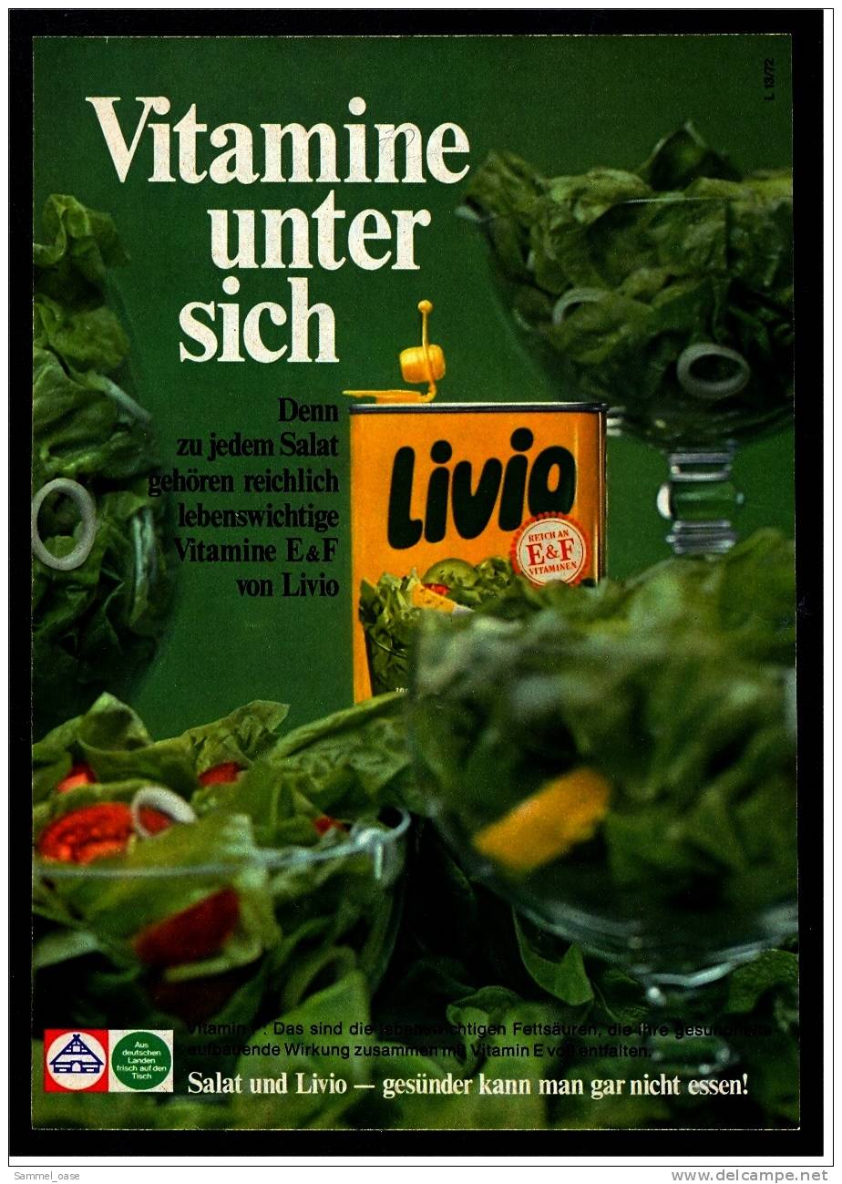 Reklame Werbeanzeige 1972 ,   Livio  -  Vitamine Unter Sich - Sonstige & Ohne Zuordnung