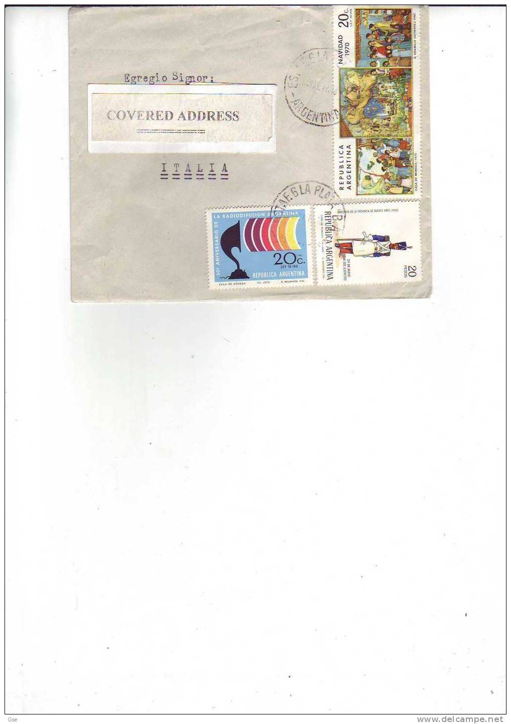 ARGENTINA  1970 - Yvert 877-872-836 - Lettera Per L'talia - Storia Postale