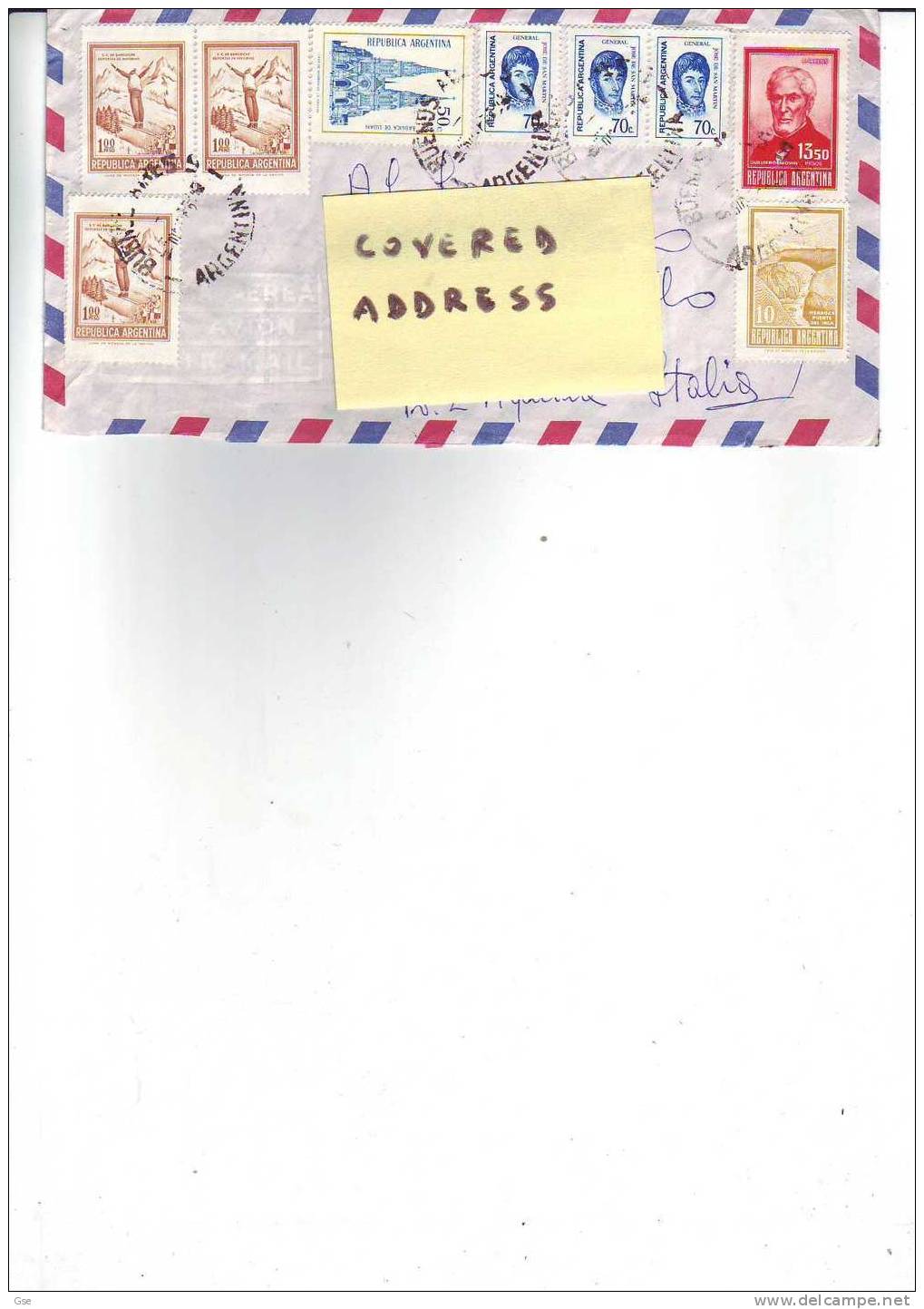 ARGENTINA  1976 - Yvert  913-914-949-1003-1010 - Lettera Per L'Italia - Storia Postale