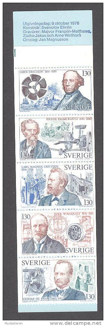 Sweden 1976 Markenheftchen Booklet MH-MiNr. 57     6.50 Kr Pioniere Der Technik Tecnical Pioners MNH** - 1951-80