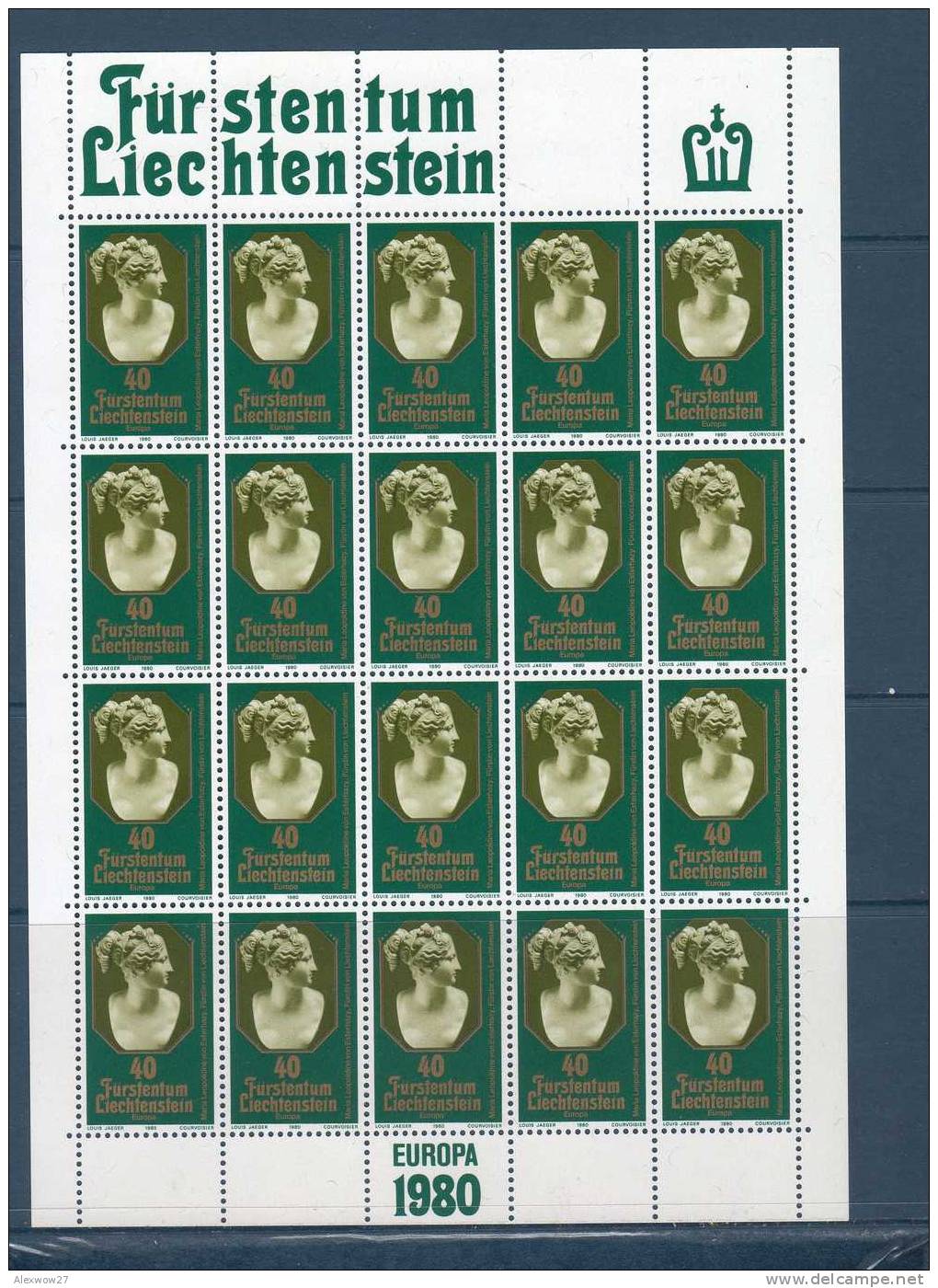 Liechtestein 1980 --Europa 1980 -- MINIFOGLI /MINISHEET ** - 1980