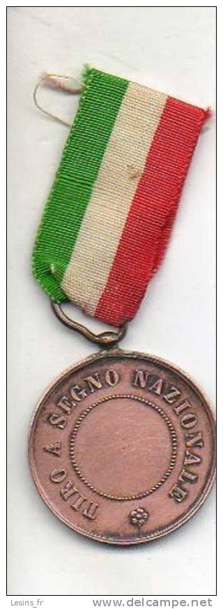 MEDAILLE - TIRO A SEGNO NAZIONALE - AVEC SON RUBAN VERT BLANC ROUGE - CUIVRE ? - TABASSO - Sonstige & Ohne Zuordnung