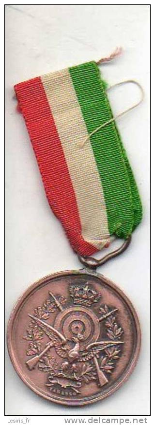 MEDAILLE - TIRO A SEGNO NAZIONALE - AVEC SON RUBAN VERT BLANC ROUGE - CUIVRE ? - TABASSO - Autres & Non Classés