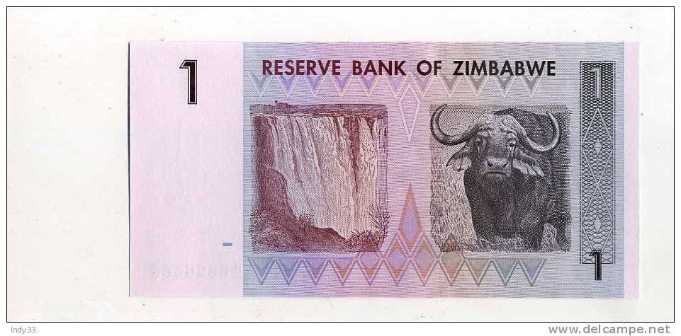 - ZIMBABWE  . BILLET DE 1 D.  2007 - Zimbabwe