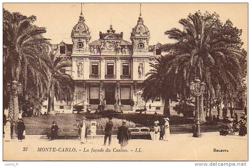 CPA - MONTE CARLO - 37 - LA FACADE DU CASINO - L. L.  - ANIMEE - Casino