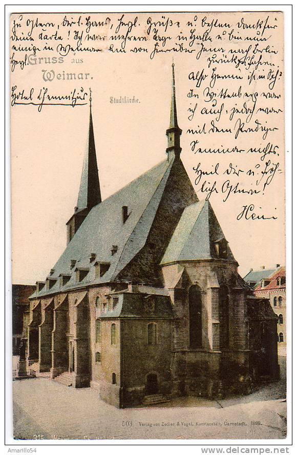 RAR Weimar - Stadtkirche, Church, Eglise 1902 ! - Weimar