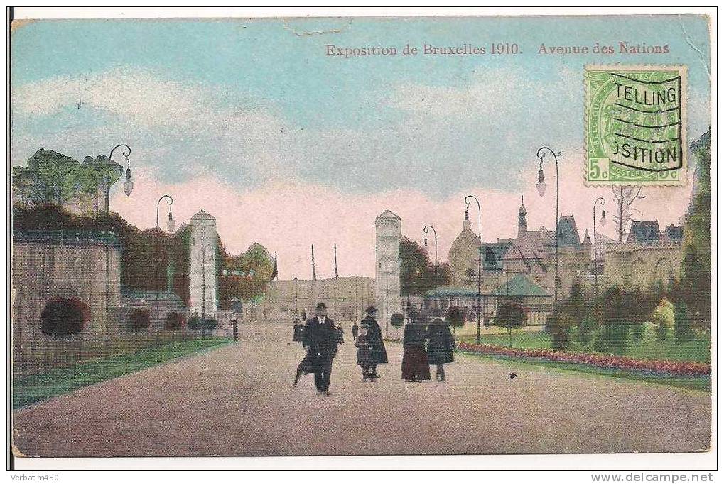 EXPOSITION DE BRUXELLES 1910..AVENUE DES NATIONS..ANIME.. - Avenues, Boulevards