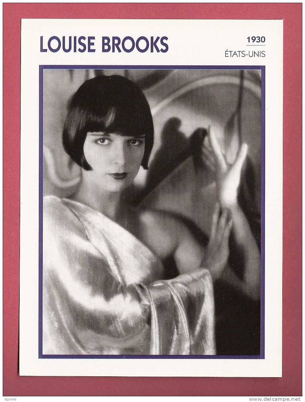 * Fiche Cinéma : N°90  :  LOUISE  BROOKS  :  ETATS - UNIS  : ( Voir Les 2 Scans ) - Photos