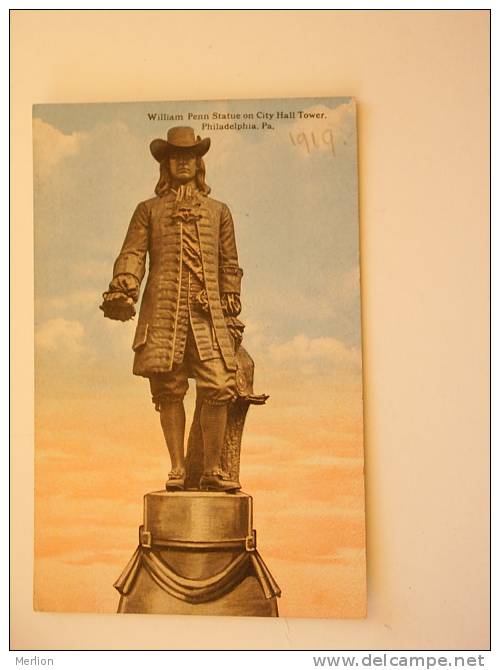 US  -PA - Statue Of WILLIAM PENN Philadelphia Pennsylvania   -    D69992 - Philadelphia