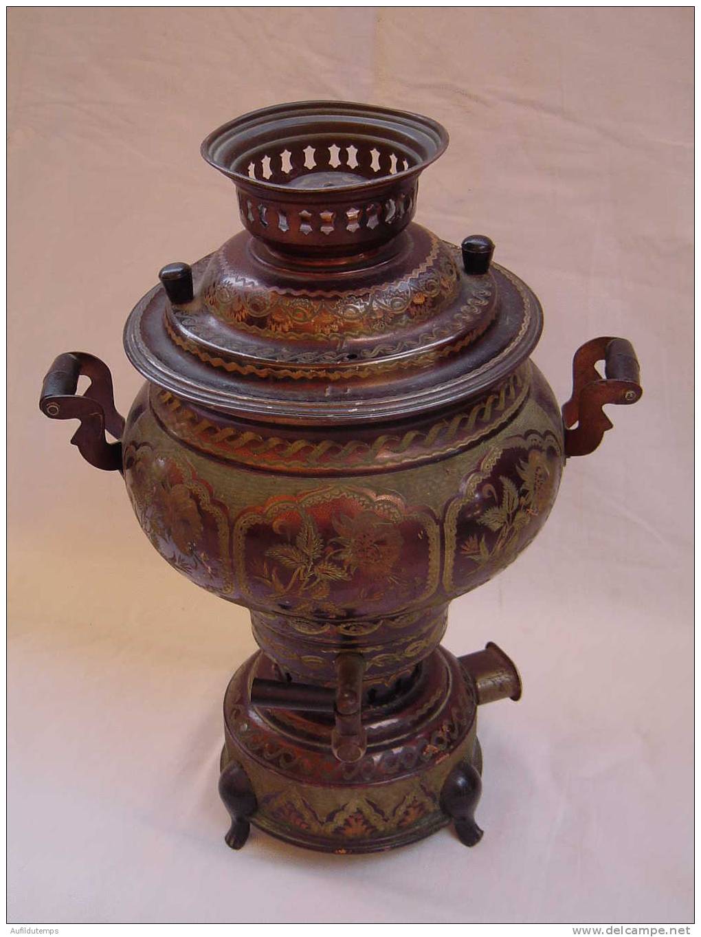 Ancien Samovar électrique En Laiton étamé. - Popular Art