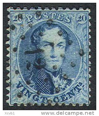 Belgium   15, Used    SCV$ 3.50,     (bel015-1,   Michel  12C  Perf 14 1/2 - 1863-1864 Medaillons (13/16)