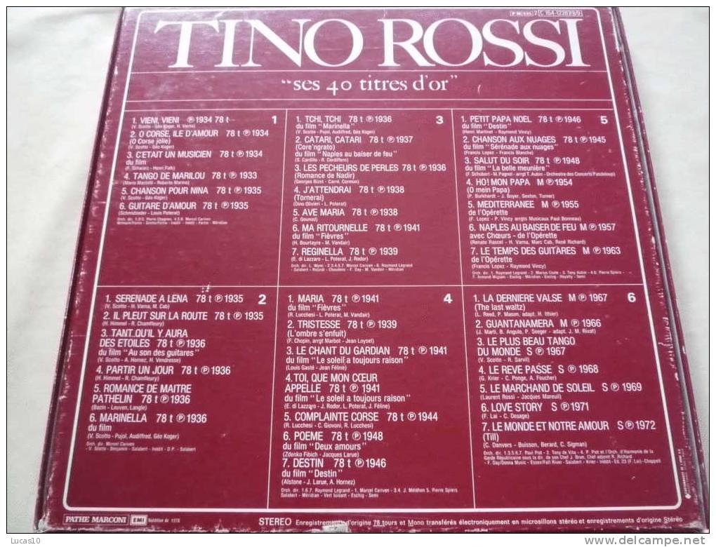 &(78 Tours De Tino Rossi 40 Titres D Or - 78 T - Disques Pour Gramophone