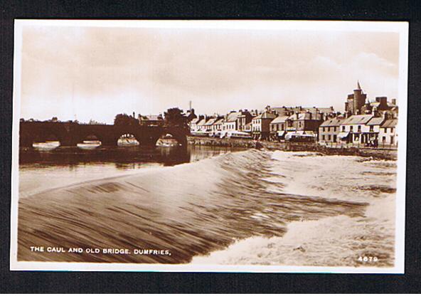 RB 585 - Real Photo Postcard The Caul & Old Bridge & Bus Terminus Dumfries Scotland - Dumfriesshire