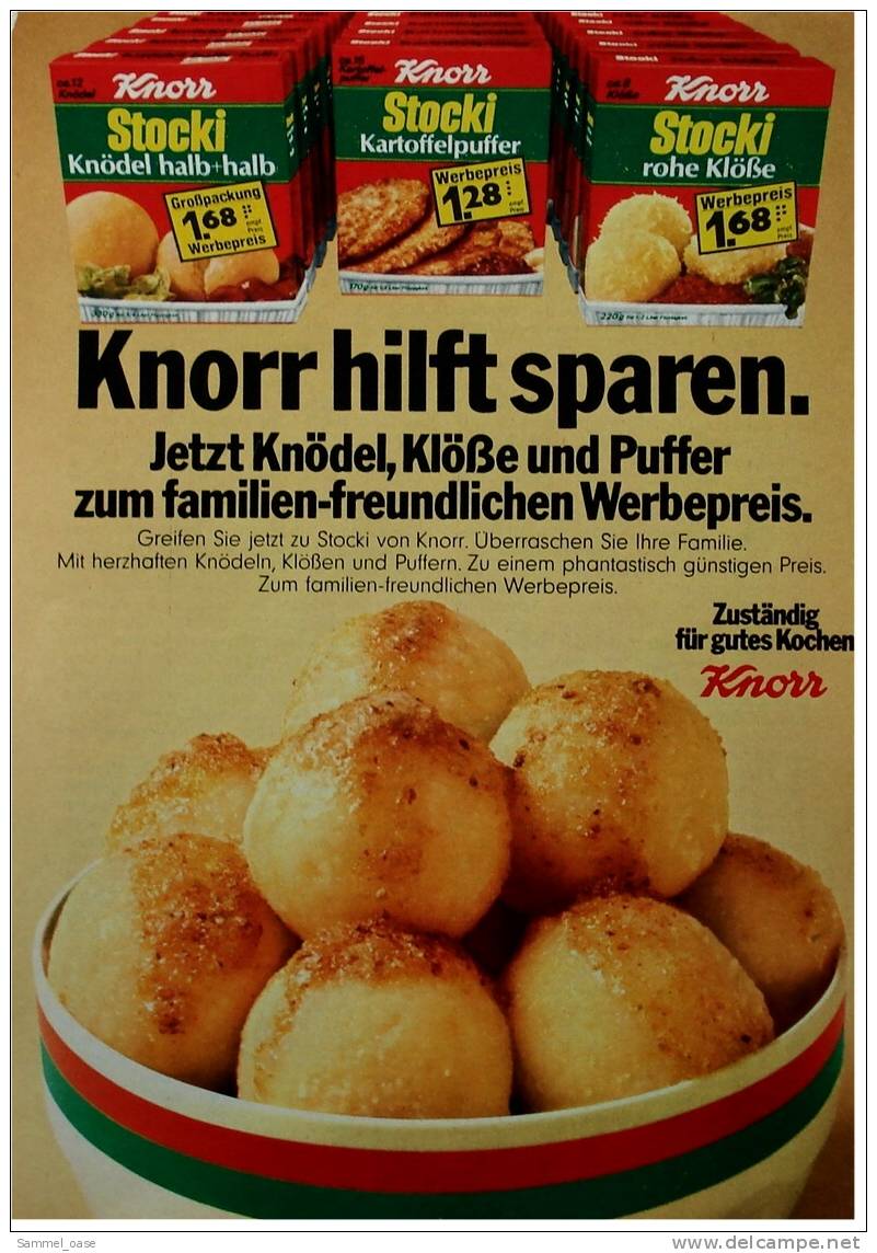 Reklame Werbeanzeige 1972 ,   Für Gutes Kochen KNORR  -  Knorr Hilft Sparen - Sonstige & Ohne Zuordnung