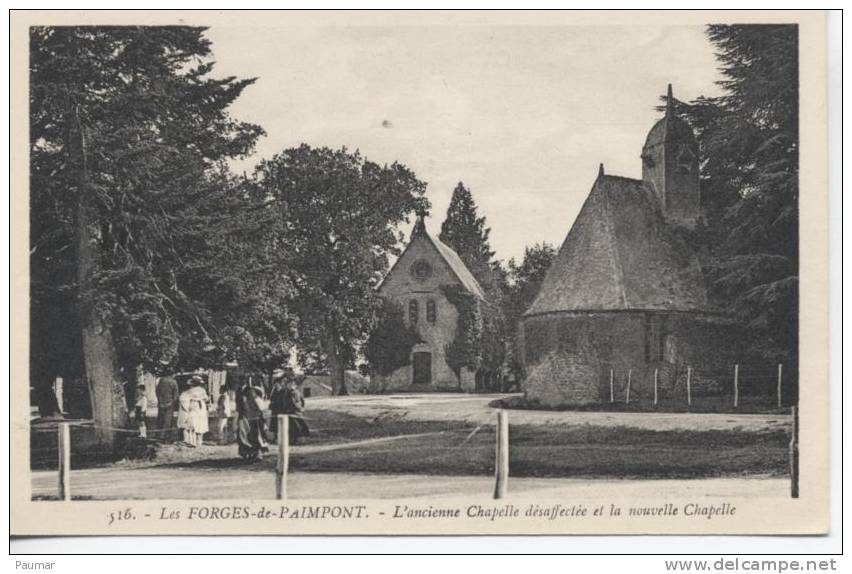 Les Forges De Paimpont   L´Ancienne Et La Nouvelle Chapelle - Paimpont