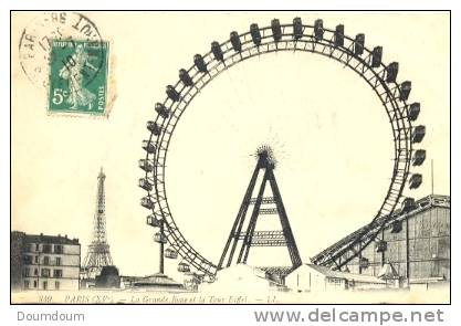 CPA PARIS - LA GRANDE ROUE ET LA TOUR EIFFEL - Arrondissement: 15