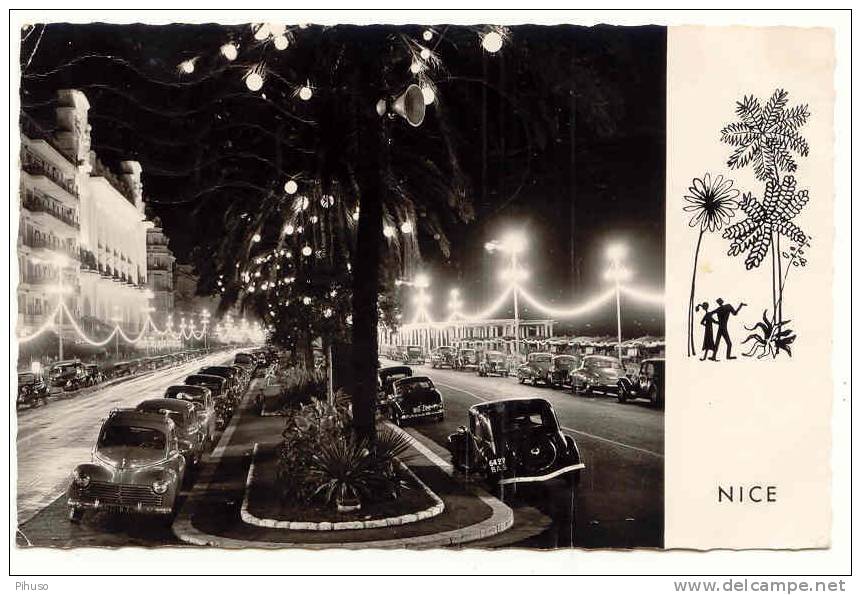 *1186*  NICE : La Promenade Des Anglais A Nuit - Nice La Nuit