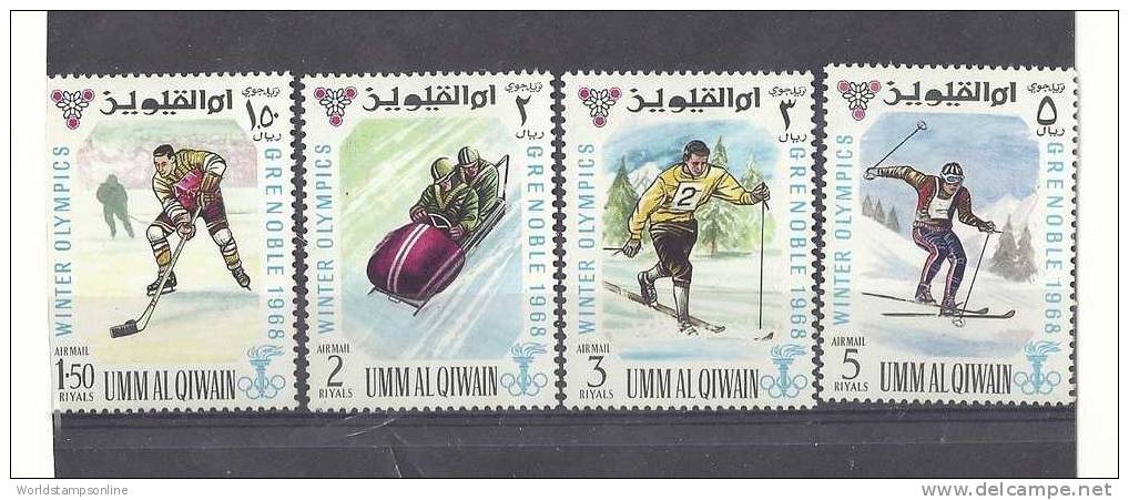 Umm Al Qiwain, Serie 4, Year 1968, Mi 237-240 (Air), Winter Olympic Games, Grenobles, MNH/PF - Invierno 1968: Grenoble