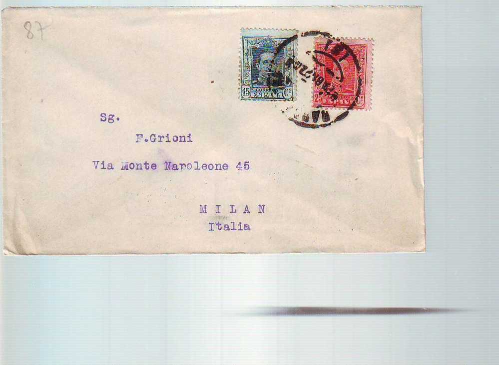 D87 Spain Espana 1927 Cover Marcofilie - Retro Montecatini Stomaco Fegato Intestini - Briefe U. Dokumente
