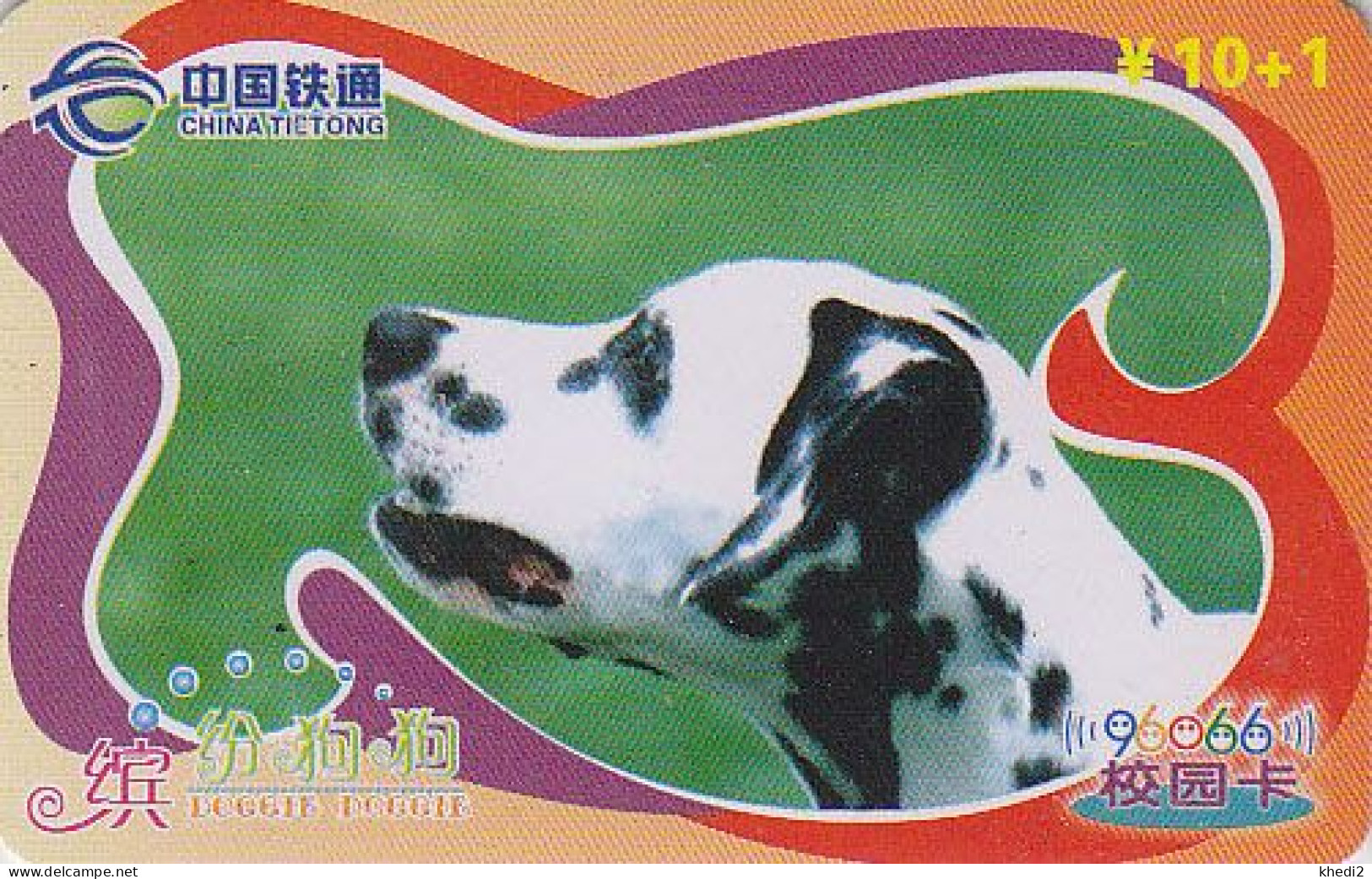 Télécarte Chine - ANIMAL - Chien DALMATIEN  - DALMATIAN Dog China Phonecard - Hund Telefonkarte - 503 - Chine