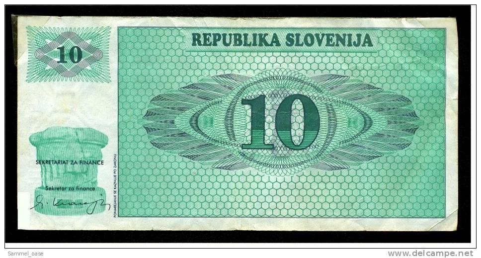 Slowenien / Slovenije  Alte Banknoten 10 Tolar / Tolarjev  ,  Bergmotiv - Slowenien