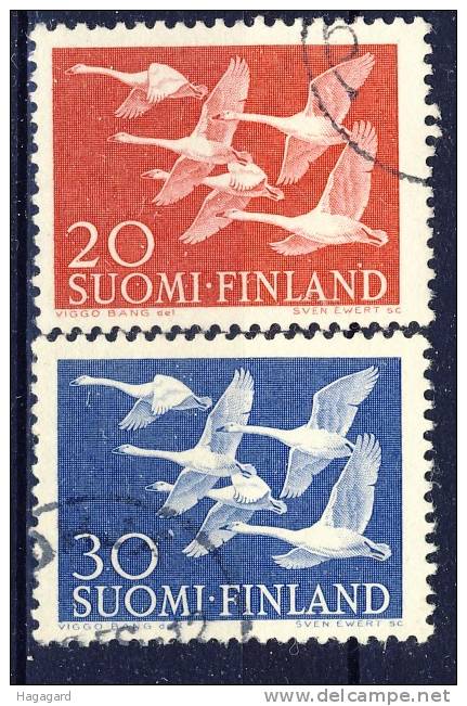 Finland 1956. NORDEN. Birds:Swans. Michel 465-66. Cancelled(o) - Oblitérés